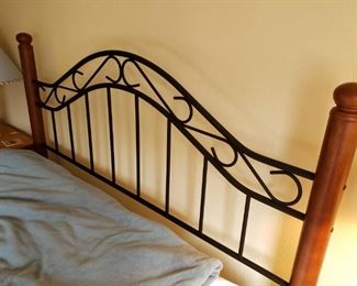 Wrought Iron Four Wood Poster Double Headboard/Footboard