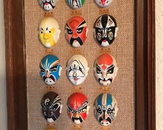 Miniature Japanese kabuki masks