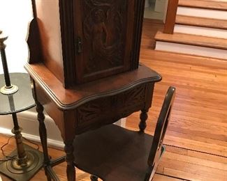 Vintage carved desk and chair