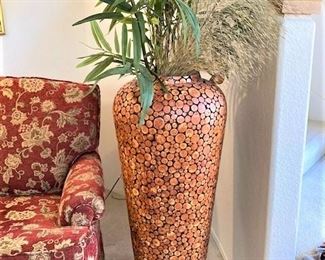 Custom Wood Slice Floor Vase