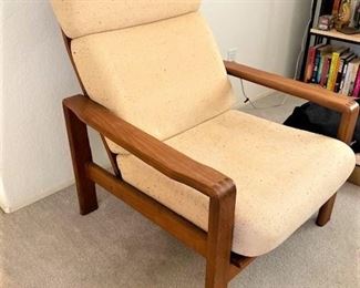 Mid-Century Modern Teak High Back Lounge Chair 