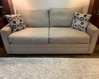 Gray sofa & area rug 