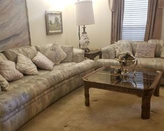 Sofa and Loveseat with Matching Pillows