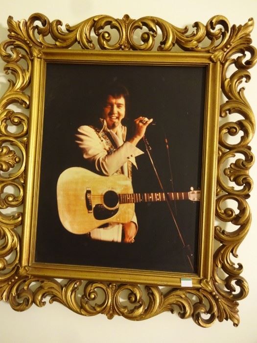 ... ELVIS, framed in appropriate fashion, for the king  