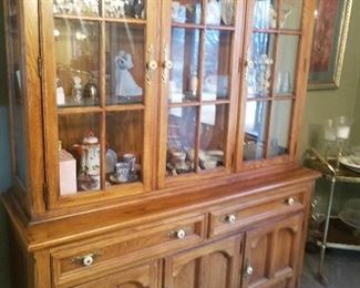beautiful 2 piece china cabinet and contens