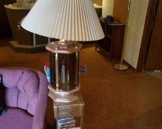 pair of these lamps plus metal table and books