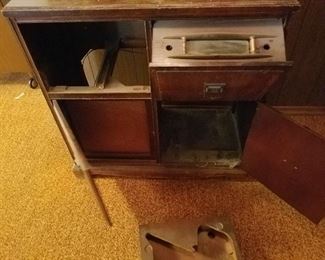 old gutted radio cabinet