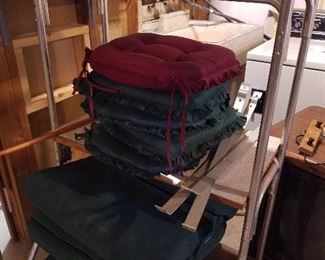 storage shelf with chair cushions