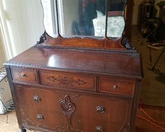 antique dresser with beautiful original mirror