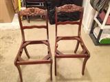 2 Rose Pattern carved back chairs