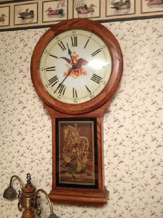 Anhueser Busch Anniversary wall clock, works great.