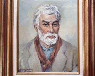 Original painting of Jesse Chisholm by Juan Menchaca. 18"x 21"x approx 2.5" Frame size. https://ctbids.com/#!/description/share/314419