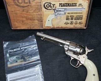 Colt Peacemaker .177cal BB Airgun.  Single Action Historic Revolver Full Metal Authentic CO2 BB Airgun with Box and Instruction Manual in mint condition. https://ctbids.com/#!/description/share/314463