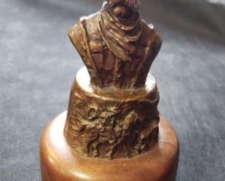The Drover by Jeffrey Burnham Rudolph
​American Sculptor - rotating wooden base, year 2000, number 14/100.  https://ctbids.com/?site=1#!/description/share/314510