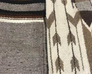 Two 60x30 Native American wool rugs, couch cover blankets. https://ctbids.com/?site=1#!/description/share/314548