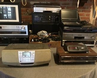 Stereo component, Vocopro Colt karaoke machine,  Sony, Toshiba, Kenwood equipment, Aiwa microphones