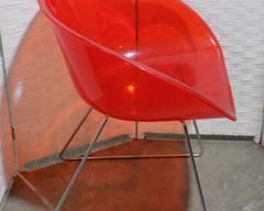 Red Italian Lucite Chair