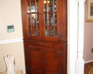 Antique cherry corner cabinet