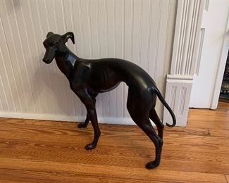 Large bronze whippet, vintage