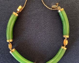 14kt gold jade bracelet 