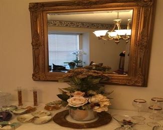 Framed wall mirror w/ beveled edge.
