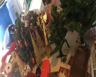 More holiday decorations and tree.