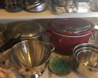 Crock pots, colander and basic cookware