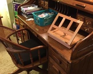Roll top desk and chair