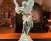 Classical Sculpture of Winged Male Angel Embracing a Woman