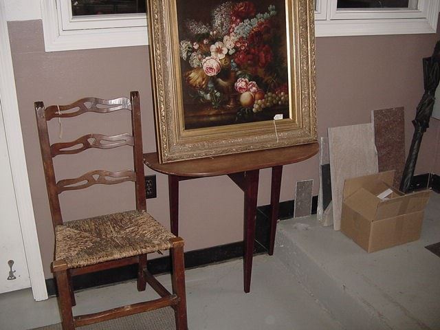 period country Chippendale chair and painting