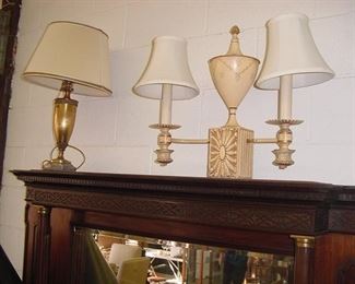 brass lamp, double student lamp