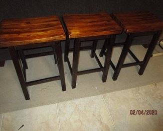 3 low bar stools 