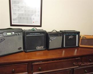Selection of Small Size Amps . Crate, Fender, Peavy, Donner, Estaban. Marshall