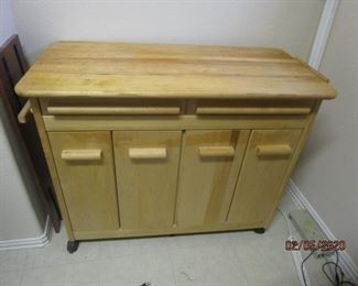 Very Sturdy Serving cart. Cutting Table. Approx 48" wide/