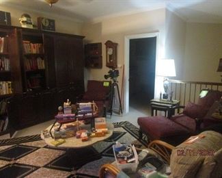 UPSTAIRS LIVING AREA AND LIBRARY