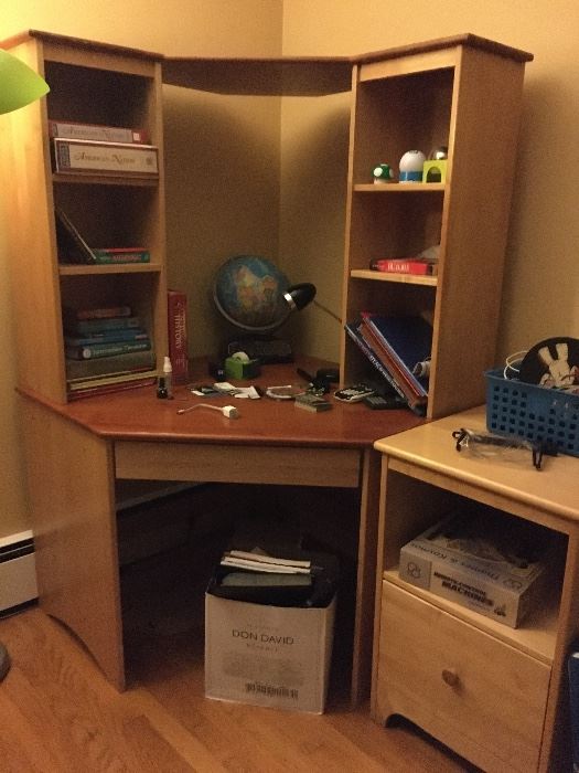 Child's desk and file cabinet