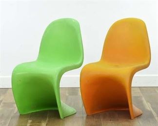 Pair Of Verner Panton Mid Century Atomic Age S-Chairs