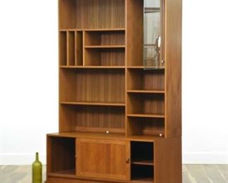 Danish Modern Shelving Unit W Credenza