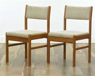 Pair Of Danish Modern Teak Dining Chairs