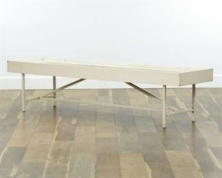 Vintage Industrial White Factory Worker Bench