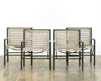 Set Of 4 Brown Jordan Style Patio Chairs