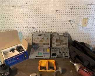 Skil Drill with Bits and Bit Sharpener