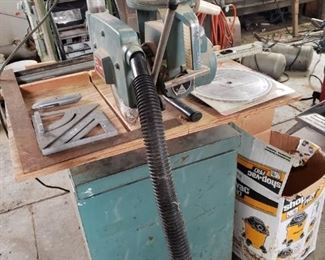 Sliding Table Saw with Miscellaneous Hand Tools