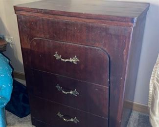 Dark wood sewing machine