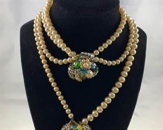 2 Pearl Costume Jewelry Necklaces