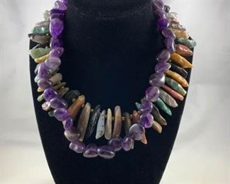 2 Large Stone Necklaces