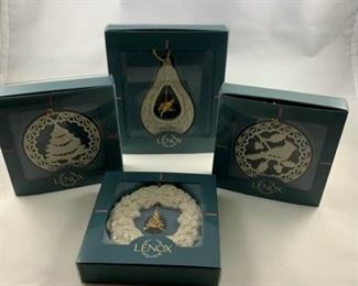 4 Lenox Christmas Ornaments