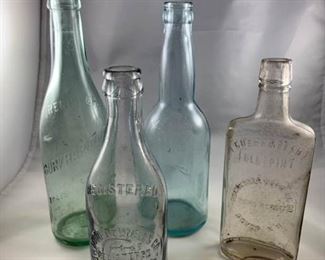 4 Vintage Glass Bottles