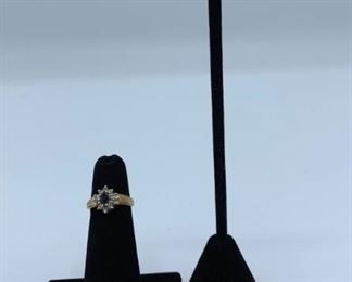 Blue Sapphire Ring  Earrings Set