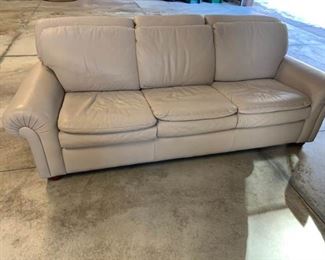 Luxurious Grey Leather Sofa